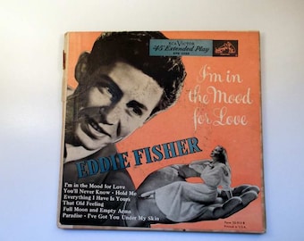 Vintage Records Eddie Fisher I'm In the Mood For Love 45 rpm set
