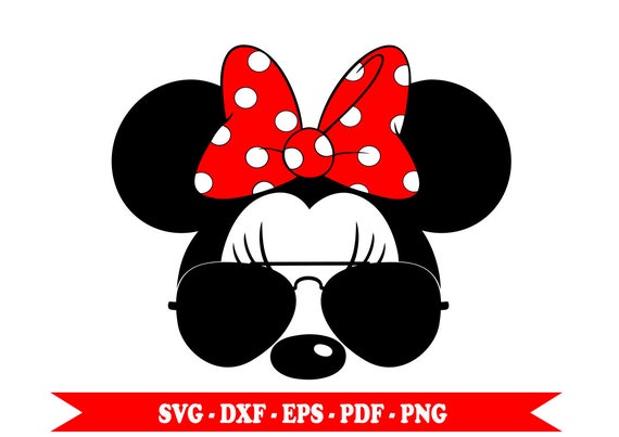 Download Minnie aviator with SVG glasses silhouette clip art in SVG