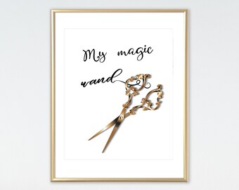 Hair Salon Decor Hair Stylist Hair Salon Wall Art Scissors Gold Decor Hairdresser Hairdresser Quote Hairdresser Gift Hair Wall Art Hair