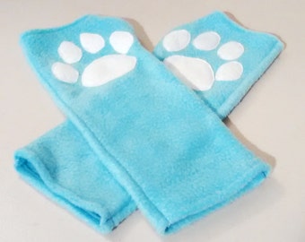Fleece Paw Wrist Gloves