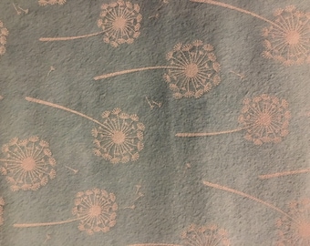 Dandelions - Turquoise - Flannel - 59 inches