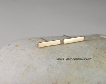 Gold Bar Earrings Bar Stud Earrings Gold Line Studs 14K Gold Earrings Minimalist Earrings Gold Bar Studs