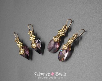 Swarovski Pendants Earrings Tutorial - Charming Crystals Earrings - Beading Pattern