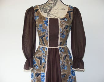 Vintage boho seventies maxi dress