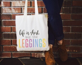 Canvas tote, canvas tote bag, canvas bag, tote bag, shopping, unicorn hunter, unicorn, consultant gift, hostess gift, VIP, leggings