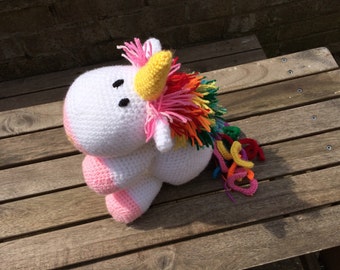 Crochet Rainbow Unicorn soft toy plushy