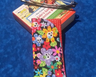 Sugar Skull Flowers Reading Glasses Case (c)