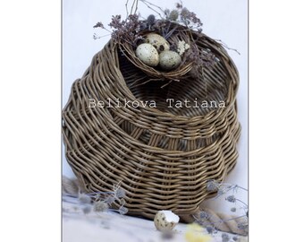 Rustic Door basket Wicker hanging wall basket Interior basket Basket for flowers Cottage wall decor basket Flower girl basket rustic