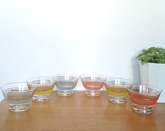 French vintage 6 40-50's champagne glasses, granite glass and gold/french vintage set of cups of the 40-50's 6champagne