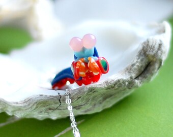 Mantis Shrimp Necklace, Stomatopoda marine biology jewelry