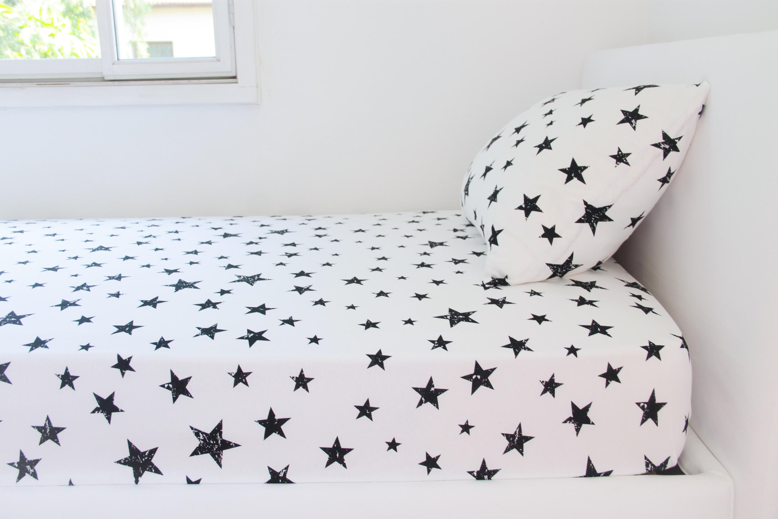 Stars Twin Bedding Set Twin Duvet Cover Black White Nursery