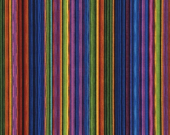 Pinstripe Paradise Multicolored Timeless Treasures Fabric 1 yard