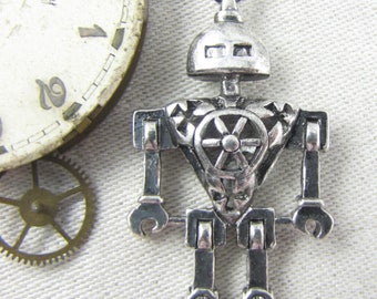 1 or 2, Steampunk, Robot, Steampunk Robot, Robot Charm, Geekery, Science Fiction, Mechanical Robot, Tin Man, SFF049