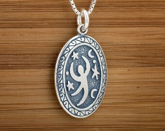 STERLING SILVER Star Dancer Goddess My ORIGINAL Charm Necklace or Earrings - Chain Optional
