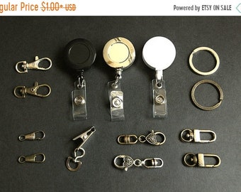 SUMMER SALE Badge Lanyard Attachment. Badge Reel, Lobster Clasp, Swivel Clasp, or Gator Clasp Attachment for ID Badge Lanyard. Customize any