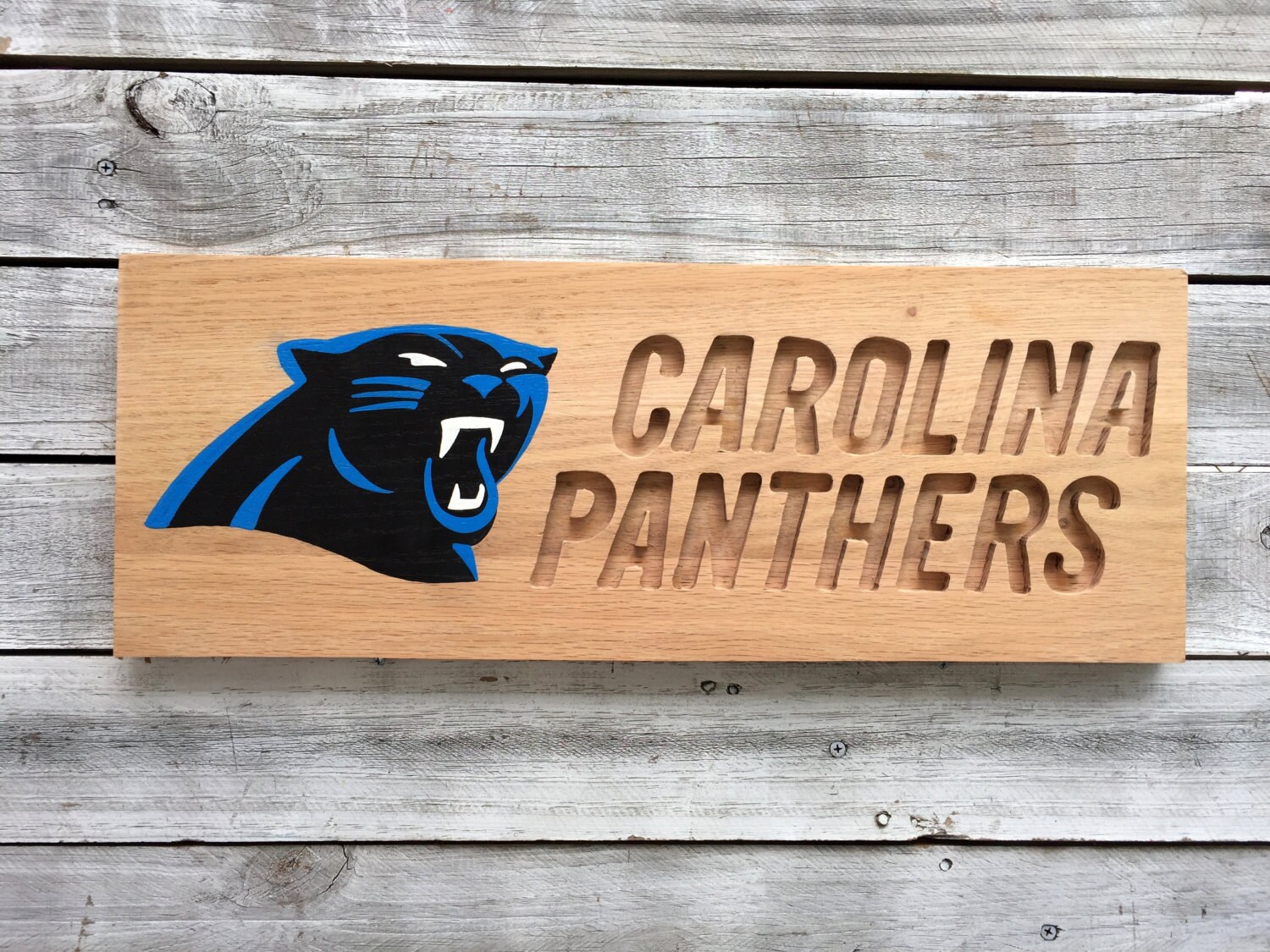 Wood Business Sign Carolina Panthers Decor Gift Outdoor