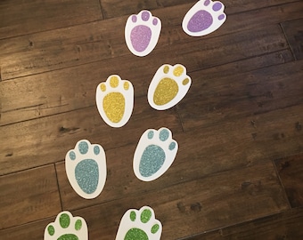Bunny Footprints with Glitter ~ perfect for Easter and Spring Parties