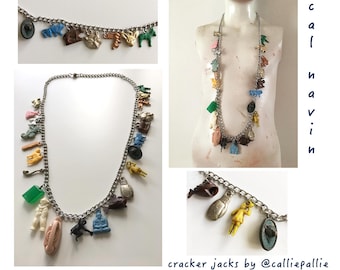 Cracker Jack Necklace Vintage Collectable Charms 1920's - 1950's Fashion Accessory