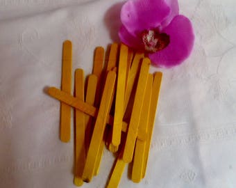 set of 25 sticks, sticks, sticks to ice yellow size 11.5 cm by 1 cm creative hobbies child