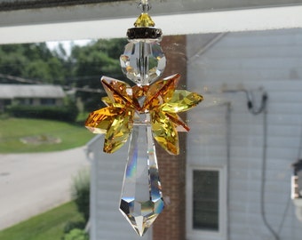 Swarovski Angel Suncatcher, Swarovski Crystal Suncatcher, Guardian Angel, Rainbow Suncatcher, Keira's Crystal Creations