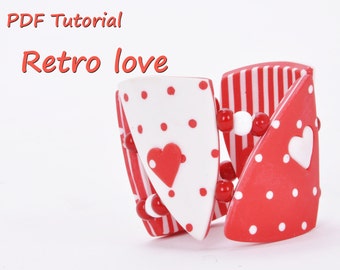 Polymer clay PDF Tutorial Retro Love