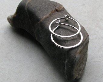 Sterling silver hoops, small second hole earrings, cartilage piercing 1/2 inch