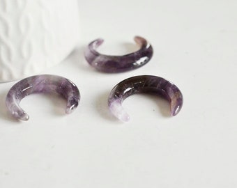 Moon natural purple amethyst pendant - not drilled 30mm