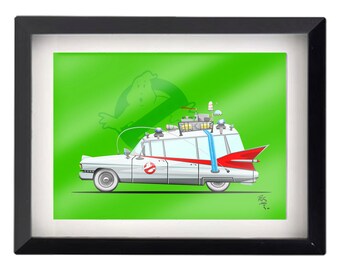 5"x7" NYC Ghostbusters Ecto-1 illustration