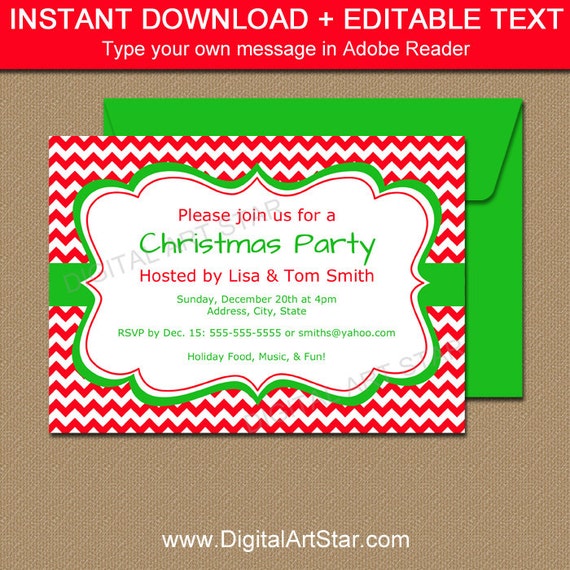 Free Red Christmas Invitations Downloads 8