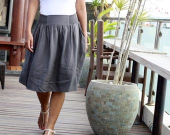 Dark Charcoal Women's skirt, dark grey skirt, fall / autumn fashion skirt