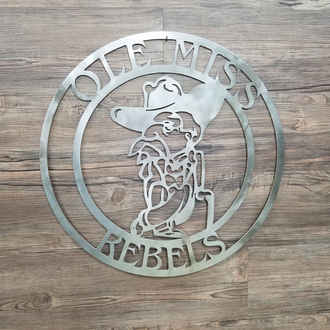 Ole Miss Circle With Logo Home Decor Wall Art Metal Art