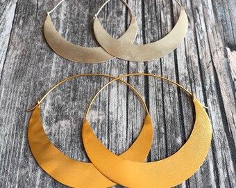 Large Flat Hoop Earrings