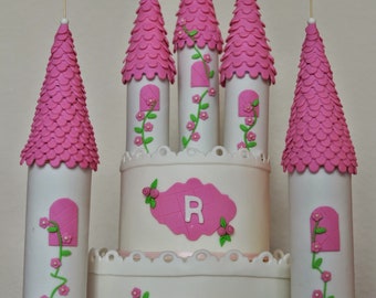 princess castle cake topper castle cake topper fondant castle pillars toppers