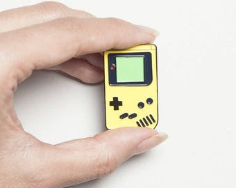 Yellow Classic Gameboy Enamel Pin - Great Gift for Gamers - Retro Gaming Christmas Gift