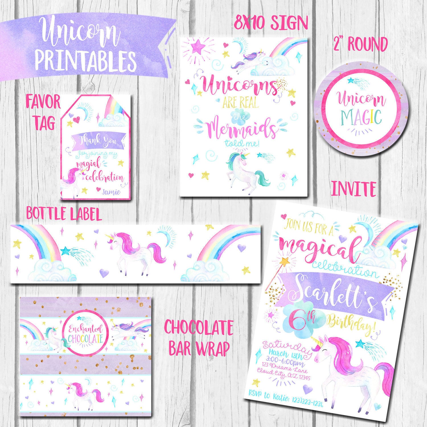 unicorn party theme printable unicorn invitation rainbow