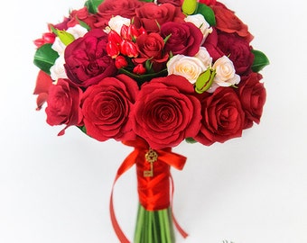 Bridal bouquet Clay Wedding bouquet Hand Alternative bouquet Clay bouquet Wedding flowers