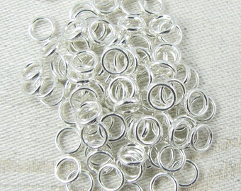 100 pieces, Silver Plate, Closed Jump Rings, 6mm Jump Rings, Silver Closed Rings, Jump Rings, Charm Jump Rings, Jump Rings Silver, FIN053