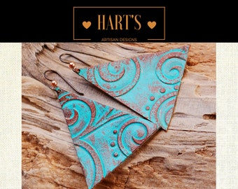 Bohemian Leather Niobium Earrings
