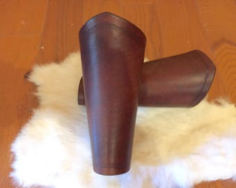 Women's Brown Leather Bracers