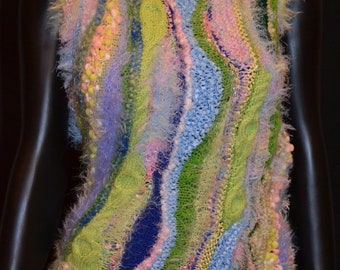 Hand knit colorful blouse