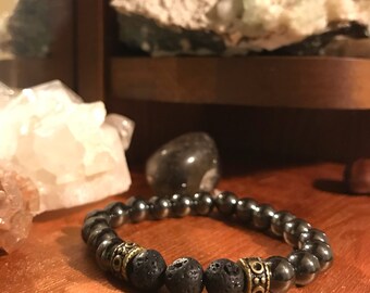 Genuine Hematite Aromatherapy Bracelet