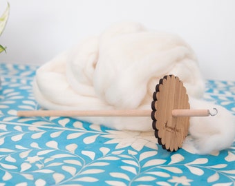 Bamboo Drop Spindle & Merino Roving