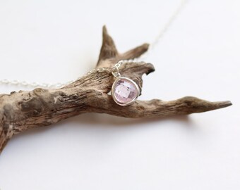 Pink Quartz Necklace - Necklace - Silver Necklace - Stone Necklace - Birthstone Necklace - Pendant Necklace - Quartz Stone