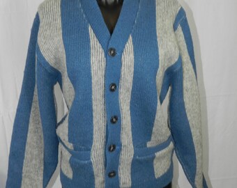 Vintage Striped Grandpa Cardigan Sweater