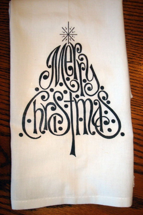 Kitchen Towel Flour Sack Towel Merry Christmas 