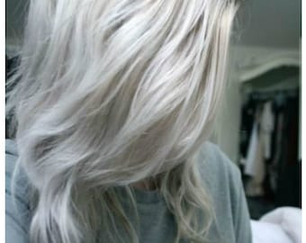 Balayage Dip Dye 8A Remy Ombre Grey Human Clip In Hair Extensions Colour 60 Platinum Blonde Gray Silver