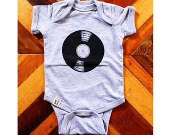 Record ) Onesie ) Heather Grey