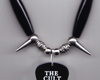 The Cult Ian Astbury Black Guitar Pick Necklace - 2002 Beyond Good and Evil Tour