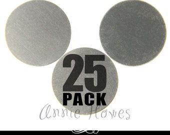 Nickel Silver 1" Circle Blanks. 25 Pack. 24ga MET-600.