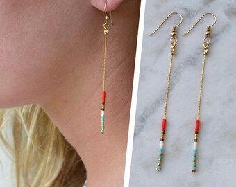 Thin dainty earrings, Minimal earrings, simple chain earrings, festival earrings, long minimalist earrings, thin dainty earring, dangle